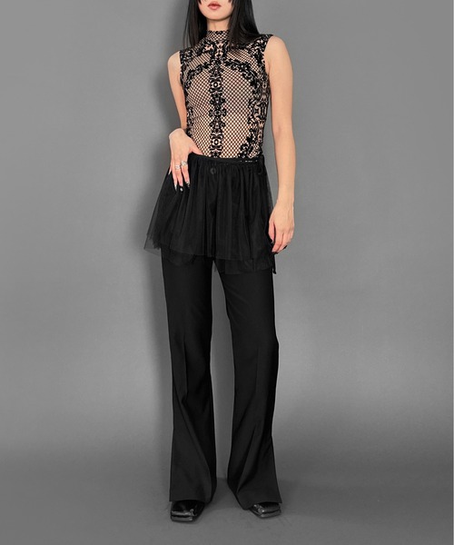 LVEU.（ラブユ.）の「【LVEU.】レイヤードチュールミニスカート / ボトムス スカート ミニ チュール レイヤード 重ね着 ラップ ブラック ホワイト 韓国 韓国ファッション モード ZOZOTOWN限定（スカート・レディース・ホワイト/ブラック・FREE）」の16枚目の写真