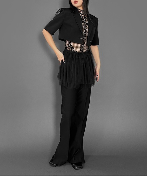 LVEU.（ラブユ.）の「【LVEU.】レイヤードチュールミニスカート / ボトムス スカート ミニ チュール レイヤード 重ね着 ラップ ブラック ホワイト 韓国 韓国ファッション モード ZOZOTOWN限定（スカート・レディース・ホワイト/ブラック・FREE）」の12枚目の写真