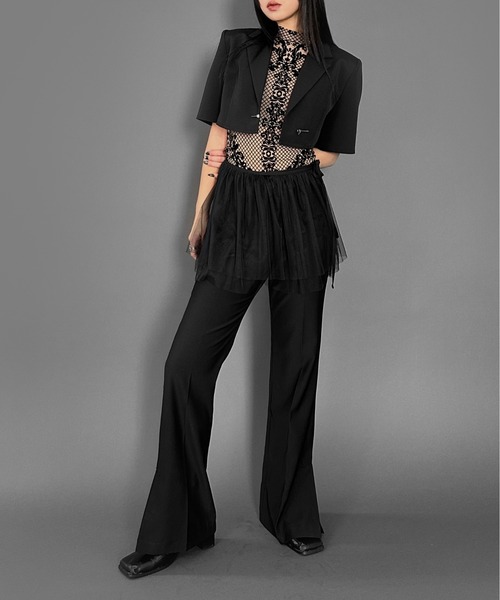 LVEU.（ラブユ.）の「【LVEU.】レイヤードチュールミニスカート / ボトムス スカート ミニ チュール レイヤード 重ね着 ラップ ブラック ホワイト 韓国 韓国ファッション モード ZOZOTOWN限定（スカート・レディース・ホワイト/ブラック・FREE）」の13枚目の写真