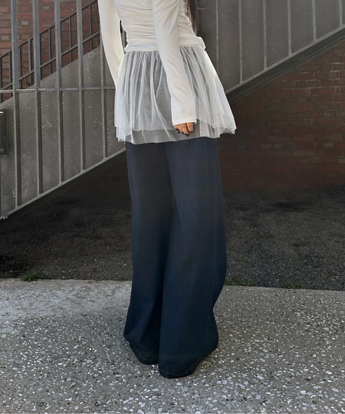 LVEU.（ラブユ.）の「【LVEU.】レイヤードチュールミニスカート / ボトムス スカート ミニ チュール レイヤード 重ね着 ラップ ブラック ホワイト 韓国 韓国ファッション モード ZOZOTOWN限定（スカート・レディース・ホワイト/ブラック・FREE）」の11枚目の写真