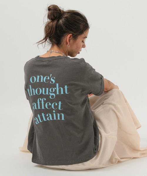 tシャツ 「WEB限定」ロゴブローチ風TEE レディース セール】ロゴ入りⅤネックtシャツ レディース 配色 ブロークコア