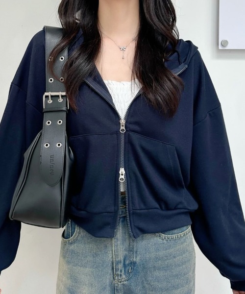 セール】着回し力バツグン！ゆるっとラフな万能ショートジップパーカー