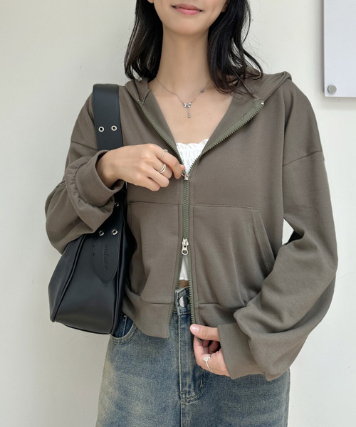 セール】着回し力バツグン！ゆるっとラフな万能ショートジップパーカー