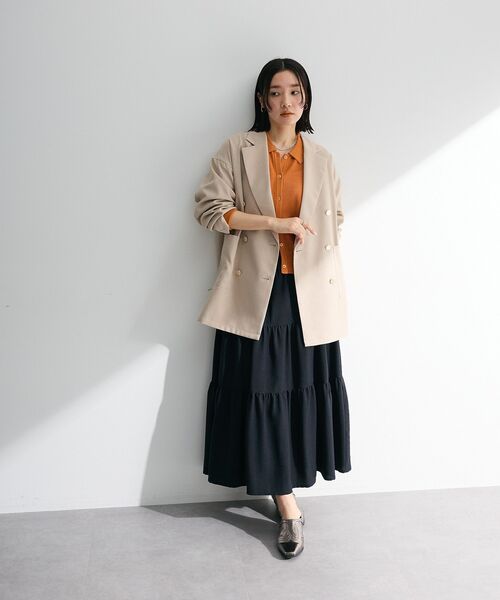 ELENCARE DUE（エレンカーレデュエ）の「・ELENCARE DUE リネンライクティアードスカート（スカート・レディース・アイボリー/ブラック/ブルー・FREE）」の4枚目の写真