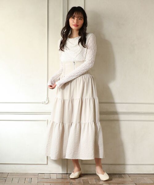 ELENCARE DUE（エレンカーレデュエ）の「・ELENCARE DUE リネンライクティアードスカート（スカート・レディース・アイボリー/ブラック/ブルー・FREE）」の10枚目の写真