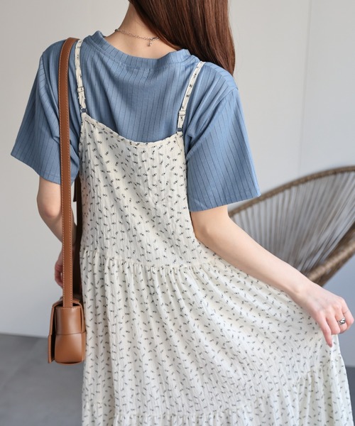 sakishimatokyo（サキシマトーキョー）の「【多色展開】フラワープリント キャミワンピース/ティアードワンピ（ワンピース・レディース・ネイビー/ベージュ/レッド/ピンク/ホワイト/ブラック・FREE）」の11枚目の写真