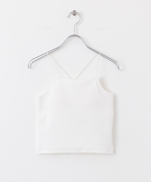 KBF（ケイビーエフ）の「カップ付きクロップドキャミソール（キャミソール・レディース・オフホワイト/グレー/チャコールグレー・ONE）」の16枚目の写真