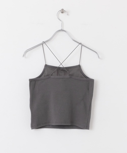 KBF（ケイビーエフ）の「カップ付きクロップドキャミソール（キャミソール・レディース・オフホワイト/グレー/チャコールグレー・ONE）」の7枚目の写真