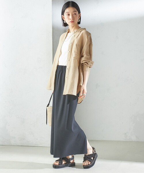 SHIPS（シップス）の「【WEB限定】クロス フリル プラット フォーム サンダル（サンダル・レディース・ベージュ/ブラック・24/23/25）」の11枚目の写真