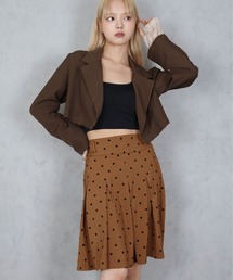 BARELY BLUE（ベアリーブルー）の「【 BARELY BLUE / ベアリーブルー 】 ドット プリーツ ミディアム スカート（スカート）」