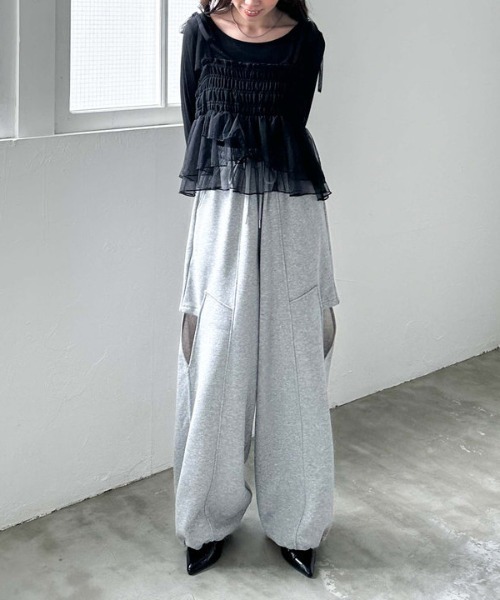 archives(アルシーヴ)の「チュールペプラムキャミ×リブTOPS SET(Tシャツ/カットソー・レディース・オフホワイト/グレー/ブラック/イエロー・MEDIUM)」の20枚目の写真