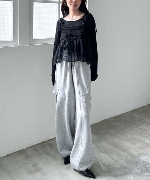 archives(アルシーヴ)の「チュールペプラムキャミ×リブTOPS SET(Tシャツ/カットソー・レディース・オフホワイト/グレー/ブラック/イエロー・MEDIUM)」の21枚目の写真