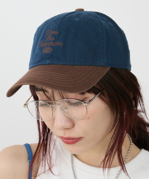 Auntie Rosa Holiday（アンティローザホリデー）の「バイカラーロゴ刺繍キャップ（キャップ・レディース・ネイビー/ブラウン/アイボリー・FREE）」の4枚目の写真