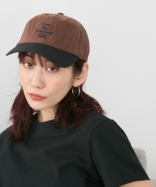 Auntie Rosa Holiday（アンティローザホリデー）の「バイカラーロゴ刺繍キャップ（キャップ・レディース・ネイビー/ブラウン/アイボリー・FREE）」の8枚目の写真