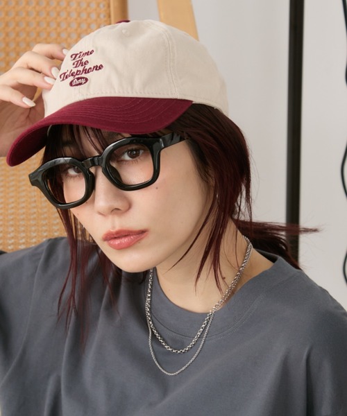 Auntie Rosa Holiday（アンティローザホリデー）の「バイカラーロゴ刺繍キャップ（キャップ・レディース・ネイビー/ブラウン/アイボリー・FREE）」の18枚目の写真