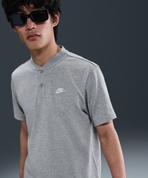 NIKE(iCL)̃iCL Nu Y V[gX[u w[ / Nike Club Men's Short-Sleeve Henley HQ5975-063 Dark Grey Heather(TVc/Jbg\[)