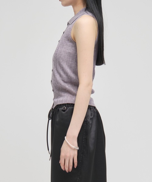 ZOZOTOWN限定》【Louren/ローレン】front button sheer knit