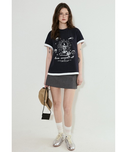 美品 斎藤工 FC限定 セルフポートレートTシャツ サイズM サクライロ セール】レイヤードデザイン プリントTシャツ FX25S006【Fano