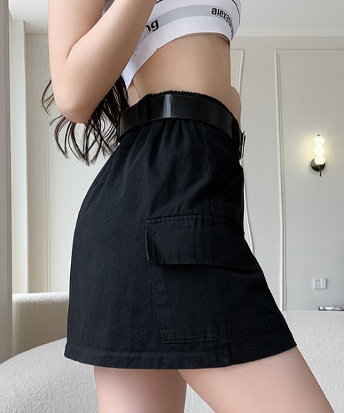 Teem Store（チームストア）の「【ベルト付き】カーゴタイトミニスカート（スカート・レディース・ベージュ/ブラック・L/M）」の8枚目の写真