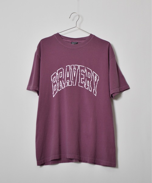 MODISH GAZE（モディシュガゼ）の「【MODISH GAZE】ピグメントアーチロゴＴシャツ（BRAVERY)(CP)（Tシャツ/カットソー・メンズ・スミクロ/バーガンディー・L）」の5枚目の写真