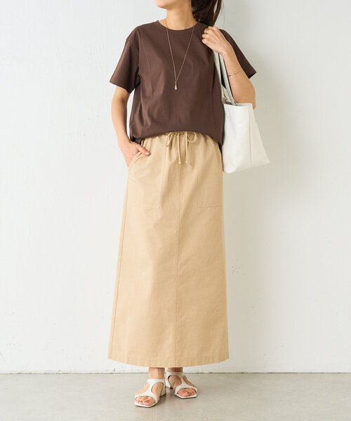 BEARDSLEY（ビアズリー）の「ハイウエストカーゴスカート（スカート・レディース・カーキ/ベージュ・FREE）」の3枚目の写真