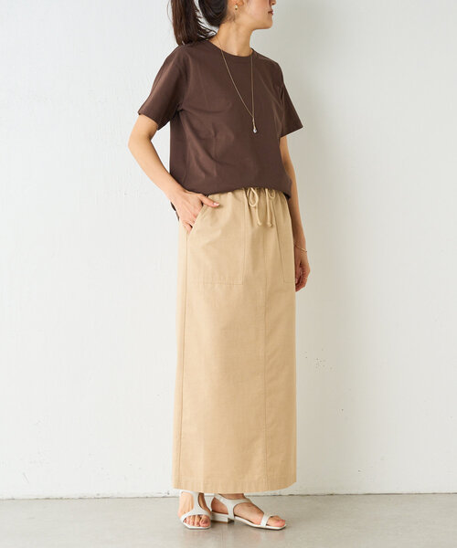 BEARDSLEY（ビアズリー）の「ハイウエストカーゴスカート（スカート・レディース・カーキ/ベージュ・FREE）」の6枚目の写真