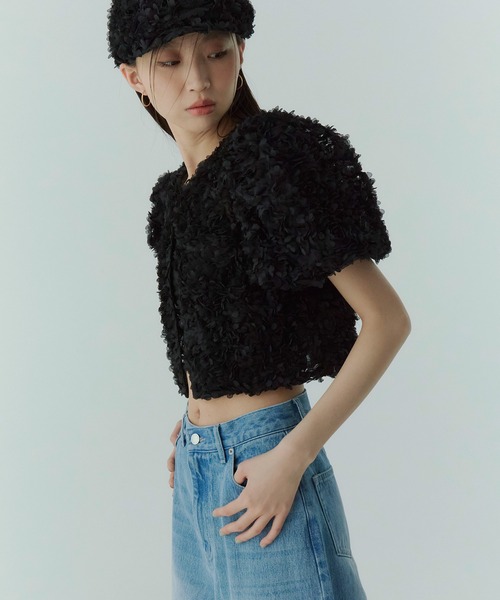 EIMY ISTOIRE(エイミーイストワール)の「エンブロイダリーTOPS(その他トップス・レディース・ホワイト/ブラック・F)」の3枚目の写真