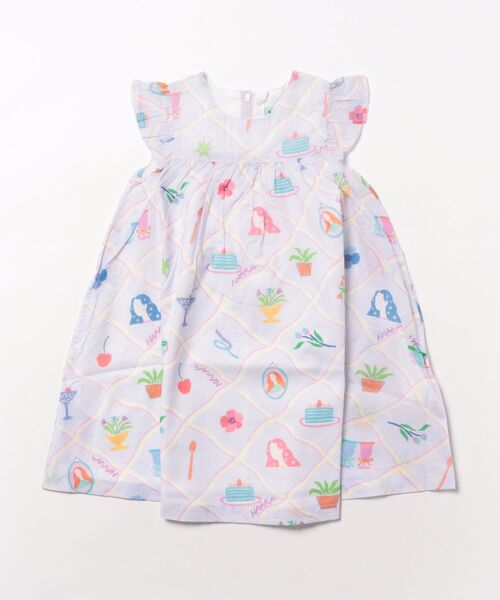 HAKKA KIDS(ハッカキッズ)の「hakka kids×KOTOMI FUJIWARA マイ・コレクションプリントワンピース(ワンピース・キッズ・パープル/キナリ・110cm/120cm/130cm/100cm)」の14枚目の写真