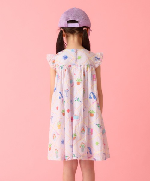 HAKKA KIDS(ハッカキッズ)の「hakka kids×KOTOMI FUJIWARA マイ・コレクションプリントワンピース(ワンピース・キッズ・パープル/キナリ・110cm/120cm/130cm/100cm)」の4枚目の写真