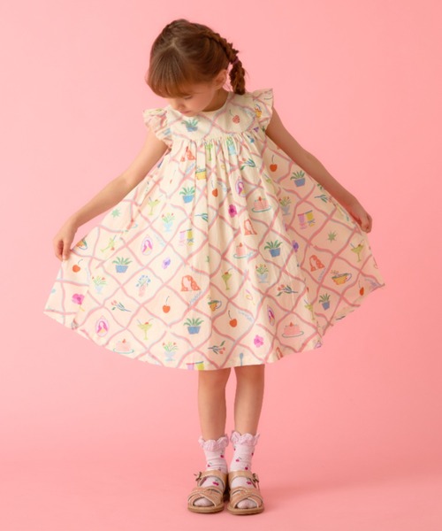 HAKKA KIDS(ハッカキッズ)の「hakka kids×KOTOMI FUJIWARA マイ・コレクションプリントワンピース(ワンピース・キッズ・パープル/キナリ・110cm/120cm/130cm/100cm)」の13枚目の写真