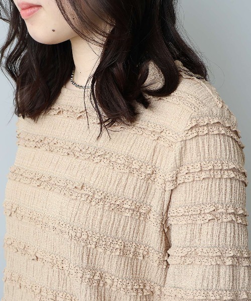 leswel(レスウェル)の「【L~5L 大きいサイズ】レーシージャガードプルオーバー 半袖 春夏(Tシャツ/カットソー・レディース・ブラック/イエロー/ベージュ・LL/3L/5L/4L/L)」の17枚目の写真