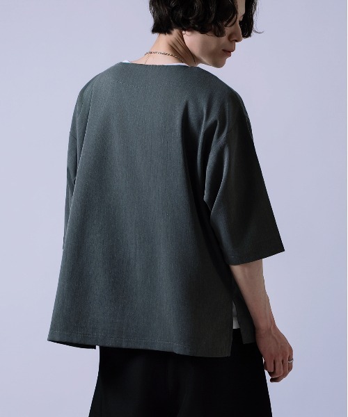 Crownor（クラウノアー）の「キーネック 半袖Tシャツ（Tシャツ/カットソー・メンズ・ホワイト/チャコール/カーキ・MEDIUM/LARGE）」の15枚目の写真