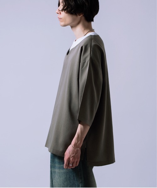 Crownor（クラウノアー）の「キーネック 半袖Tシャツ（Tシャツ/カットソー・メンズ・ホワイト/チャコール/カーキ・MEDIUM/LARGE）」の18枚目の写真