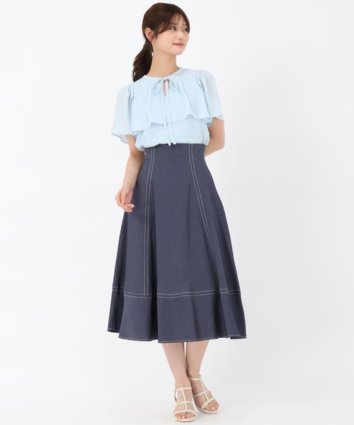 MISCH MASCH(ミッシュマッシュ)の「ケープボウタイブラウス(シャツ/ブラウス・レディース・ブルー/ブラック/ピンク/ホワイト・フリ-)」の20枚目の写真