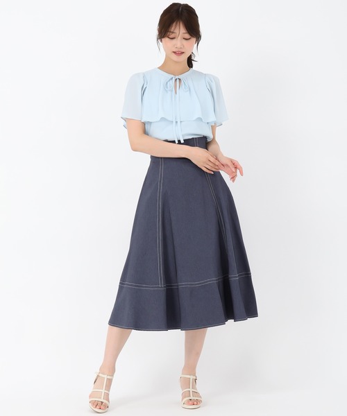 MISCH MASCH(ミッシュマッシュ)の「ケープボウタイブラウス(シャツ/ブラウス・レディース・ブルー/ブラック/ピンク/ホワイト・フリ-)」の21枚目の写真