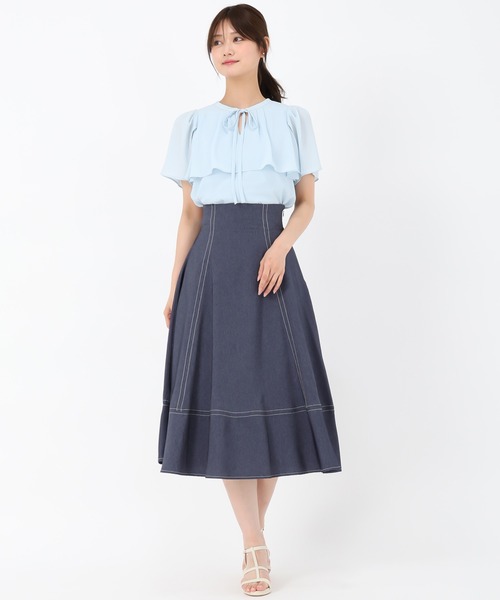MISCH MASCH(ミッシュマッシュ)の「ケープボウタイブラウス(シャツ/ブラウス・レディース・ブルー/ブラック/ピンク/ホワイト・フリ-)」の22枚目の写真