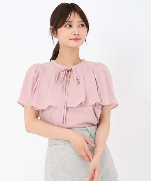 MISCH MASCH(ミッシュマッシュ)の「ケープボウタイブラウス(シャツ/ブラウス・レディース・ブルー/ブラック/ピンク/ホワイト・フリ-)」の8枚目の写真