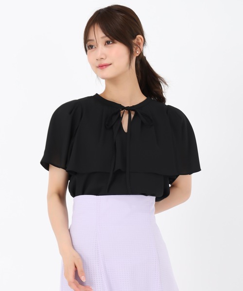 MISCH MASCH(ミッシュマッシュ)の「ケープボウタイブラウス(シャツ/ブラウス・レディース・ブルー/ブラック/ピンク/ホワイト・フリ-)」の13枚目の写真