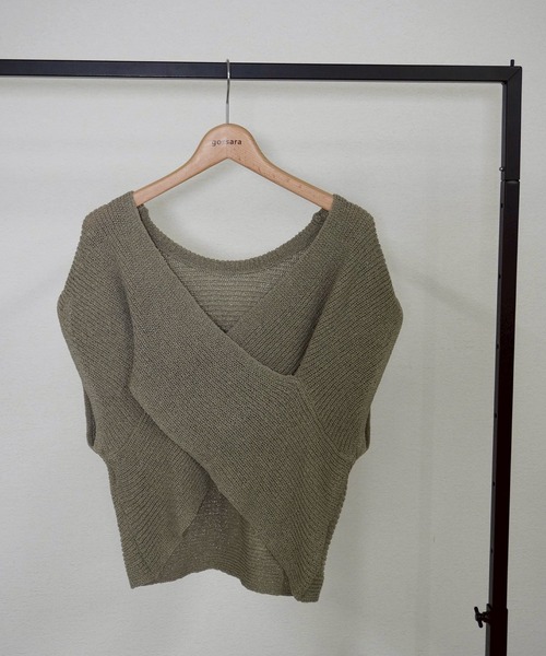 gossara(ゴサラ)の「2WAY畦編みクロスベスト(ベスト・レディース・アイボリー/グレイッシュベージュ/チャコール・FREE)」の12枚目の写真