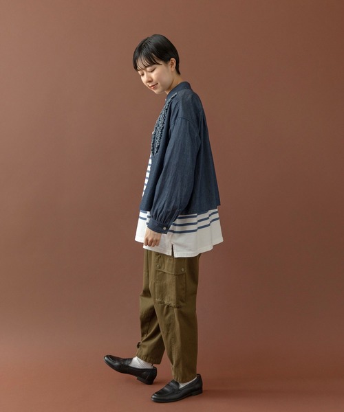 PAR ICI（パーリッシィ）の「パネルボーダー ボートネックプルオーバー（Tシャツ/カットソー・レディース・ブルー/レッド・FREE）」の6枚目の写真