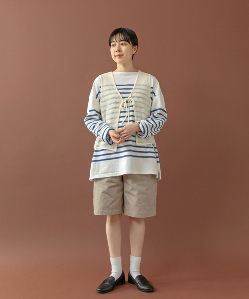 PAR ICI（パーリッシィ）の「パネルボーダー ボートネックプルオーバー（Tシャツ/カットソー・レディース・ブルー/レッド・FREE）」の10枚目の写真