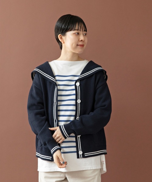 PAR ICI（パーリッシィ）の「パネルボーダー ボートネックプルオーバー（Tシャツ/カットソー・レディース・ブルー/レッド・FREE）」の15枚目の写真