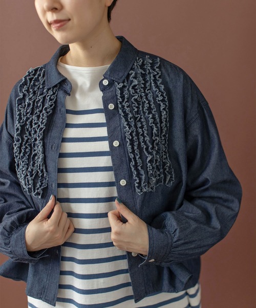 PAR ICI（パーリッシィ）の「パネルボーダー ボートネックプルオーバー（Tシャツ/カットソー・レディース・ブルー/レッド・FREE）」の4枚目の写真