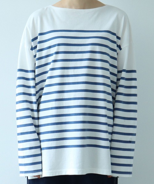 PAR ICI（パーリッシィ）の「パネルボーダー ボートネックプルオーバー（Tシャツ/カットソー・レディース・ブルー/レッド・FREE）」の17枚目の写真