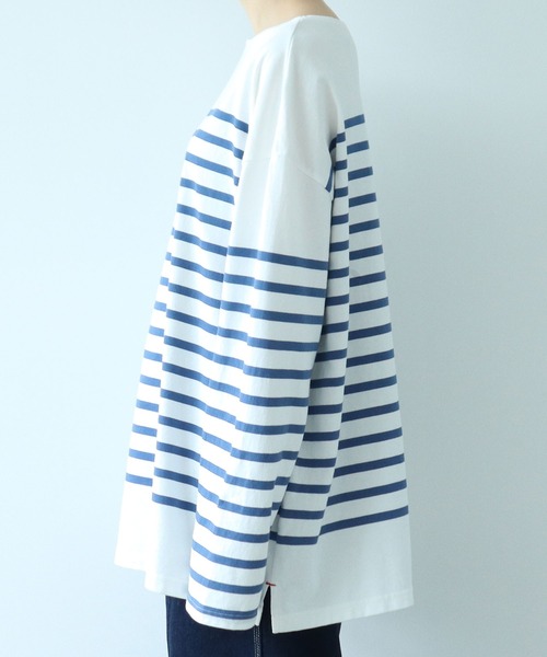 PAR ICI（パーリッシィ）の「パネルボーダー ボートネックプルオーバー（Tシャツ/カットソー・レディース・ブルー/レッド・FREE）」の18枚目の写真