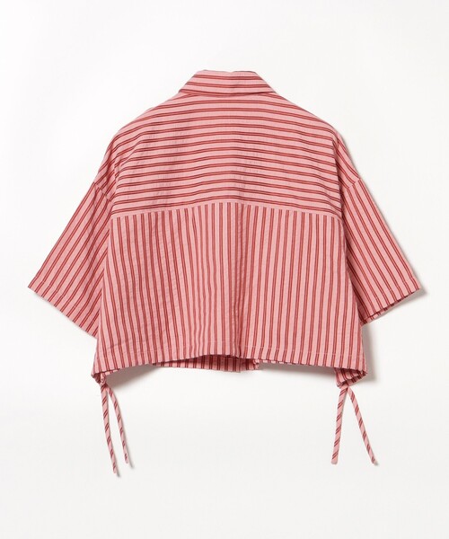 BEAMS HEART（ビームスハート）の「ストライプ柄 ドロスト ハーフスリーブシャツ（シャツ/ブラウス・レディース・サックスブルー/ピンク/ベージュ・FREE）」の21枚目の写真