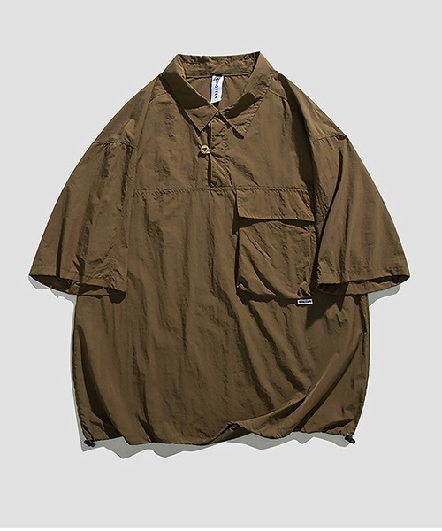 SBG（エスビー）の「SBG ドロストカジュアルシャツ（シャツ/ブラウス・メンズ・ブラウン/ネイビー・MEDIUM/LARGE）」の10枚目の写真