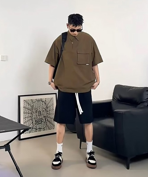 SBG（エスビー）の「SBG ドロストカジュアルシャツ（シャツ/ブラウス・メンズ・ブラウン/ネイビー・MEDIUM/LARGE）」の7枚目の写真