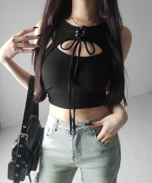 me+em select(ミームセレクト)の「【 2color / 4size 】フリンジデザインヴィンテージライクストレッチフレアデニム / fringe design vintage-like stretch flare denim(デニムパンツ・レディース・ブラック/ブルー・SMALL/MEDIUM/LARGE/X-LARGE)」の21枚目の写真