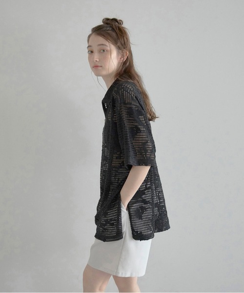 ラメメッシュサイドシャーリングシャツ Vin｜ラメメッシュサイドシャーリングシャツ | Rakuten Fashion
